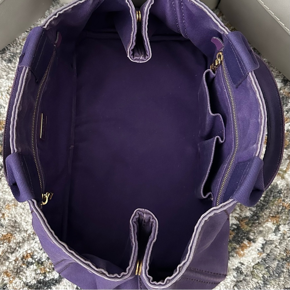 PRADA CANAPA RARE PURPLE DENIM MEDIUM TOTE BAG - Picture 14 of 16